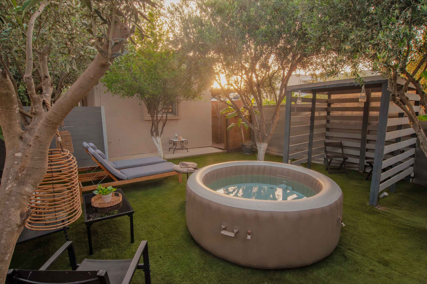 Home Away From Home garden at golden hour